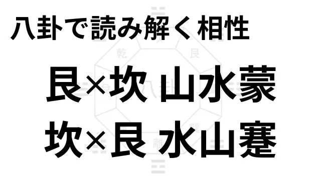 八卦で読み解く相性 艮✕坎 山水蒙、坎✕艮 水山蹇