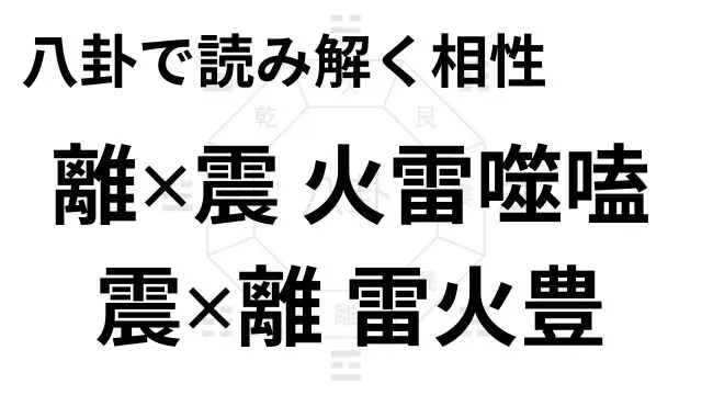 八卦で読み解く相性 離✕震 火雷噬嗑 震✕離 雷火豊